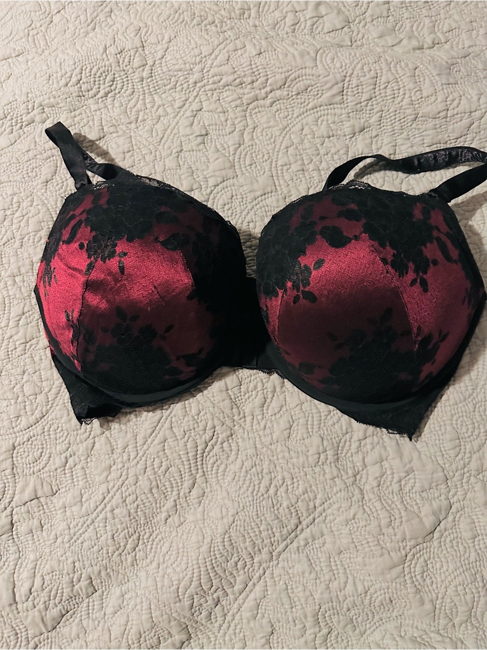torrid Burgundy and Black Lace Push-Up Bra